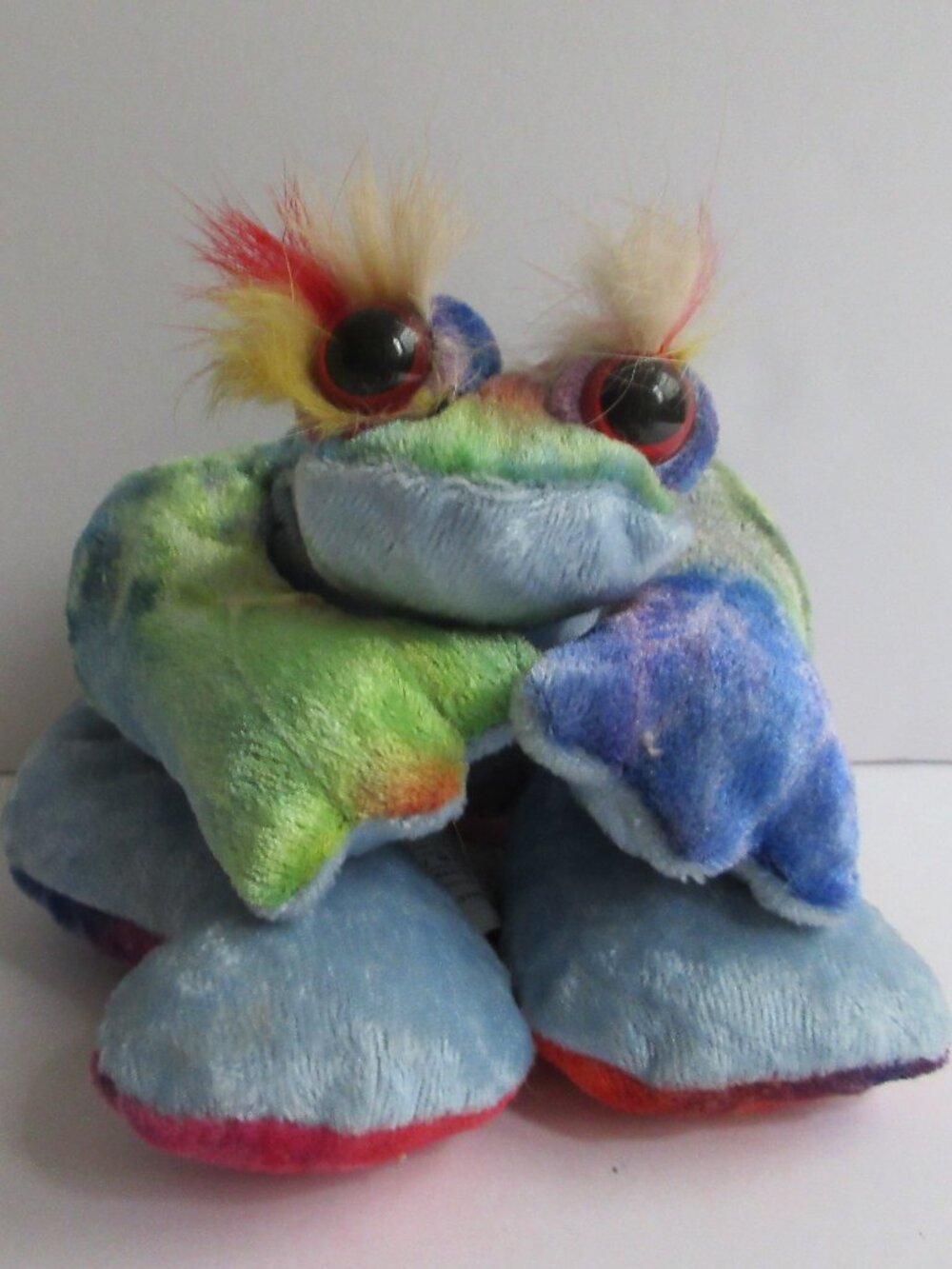 Plush Bean Bag Frog Beanie Rainbow Tie Dye Velour Star Imports "Lily Pad" NWT